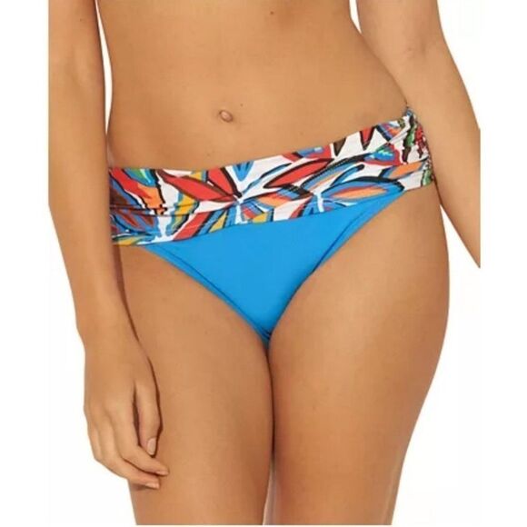 Bleu Rod Beattie Lush Life Leaf Print Skyline Sarong Bikini Bottoms Swimwear NWT - Picture 2 of 11